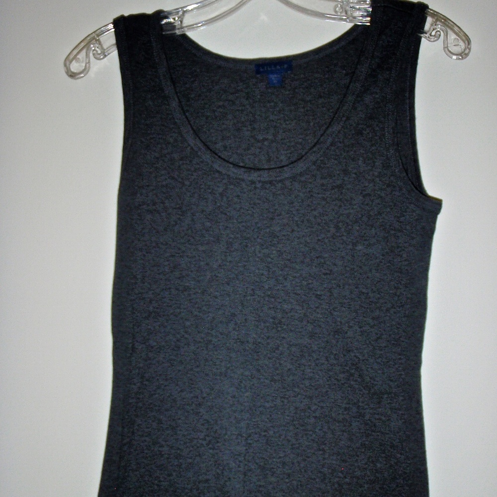 LILLA P.  WOMEN'S GREY HEATHER SLEEVELESS 100% COTTON STRETCH TOP SIZE XL